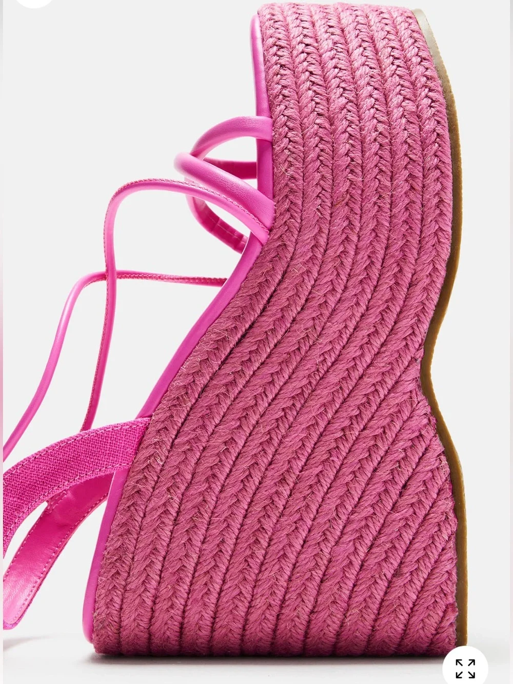 LILIBabes Women’s Pink Lace-Up Platform/Wedge Woven Wedge Sandals Sz 7 NWB